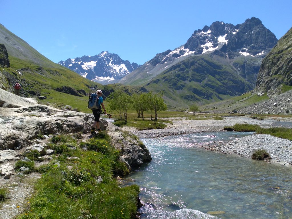 Zustieg zur Hütte Regufe Adèle Planchard, Grande Ruine, Dauphiné, Nationalpark Écrins, Französische Alpen, Hochtour