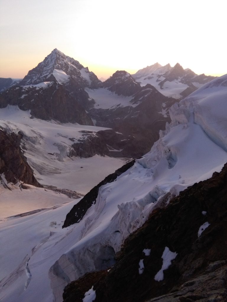 Blick auf die Dent Blanche, Aostatal, Wallis, Viertausender, Hochtour