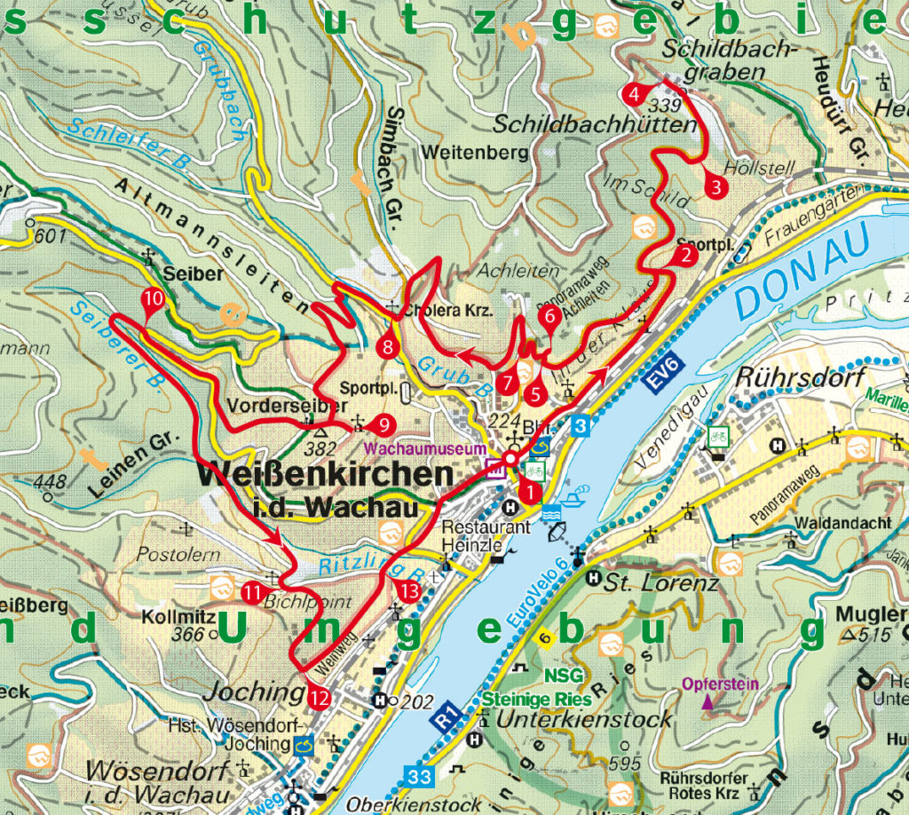 Tourenkarte Weißenkirchen Weingarten-Runde