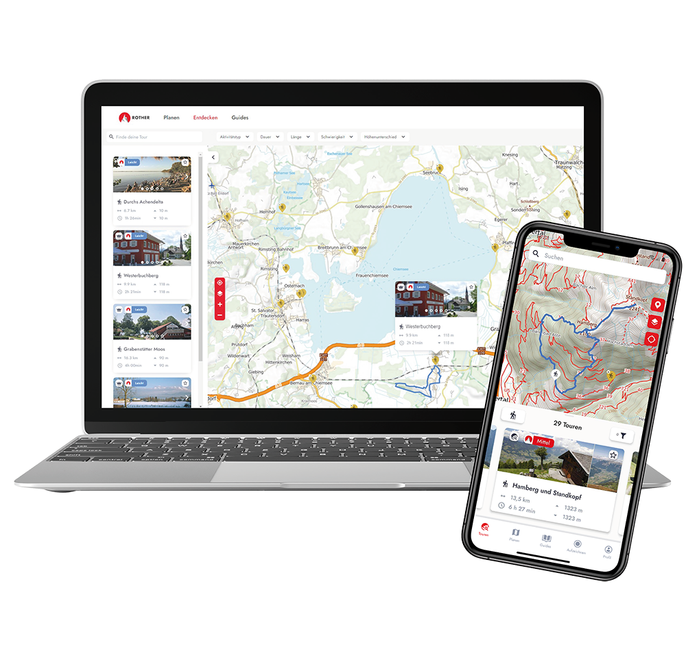 Ob zu Hause, oder unterwegs – die Rother App ist immer mit dabei!