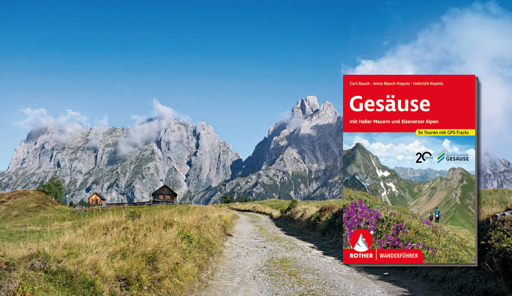 Herbstwanderungen in Österreich: Blick auf Admonter Reichenstein, Sparafeld und Kalbling, kurz nach der Mödlinger Hütte, Nationalpark Gesäuse