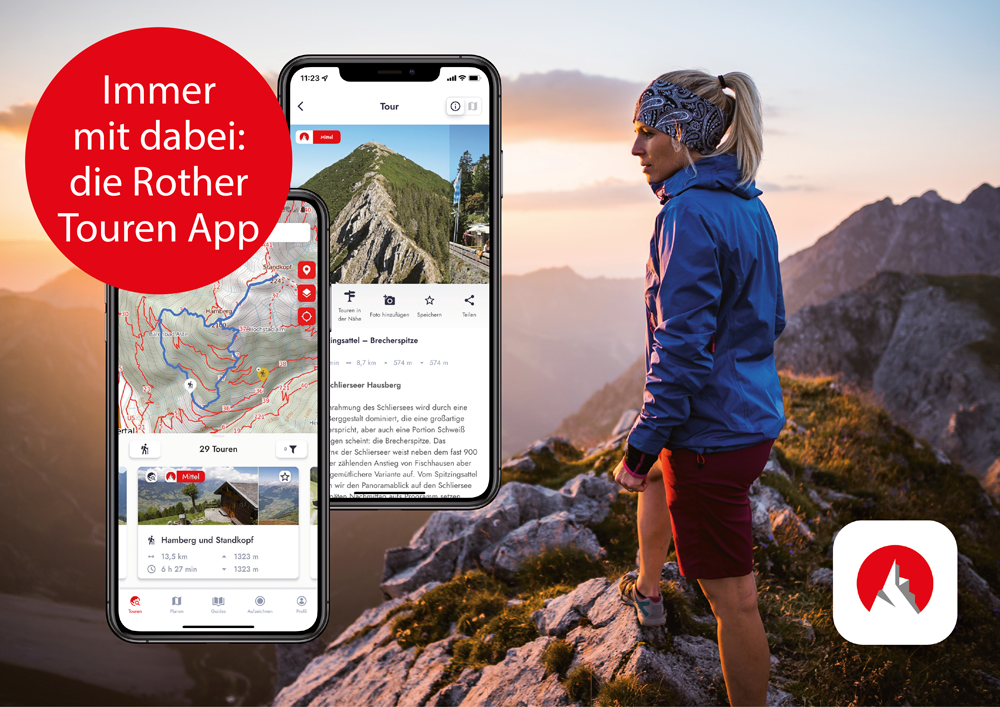 Immer mit dabei: die Rother Touren App!