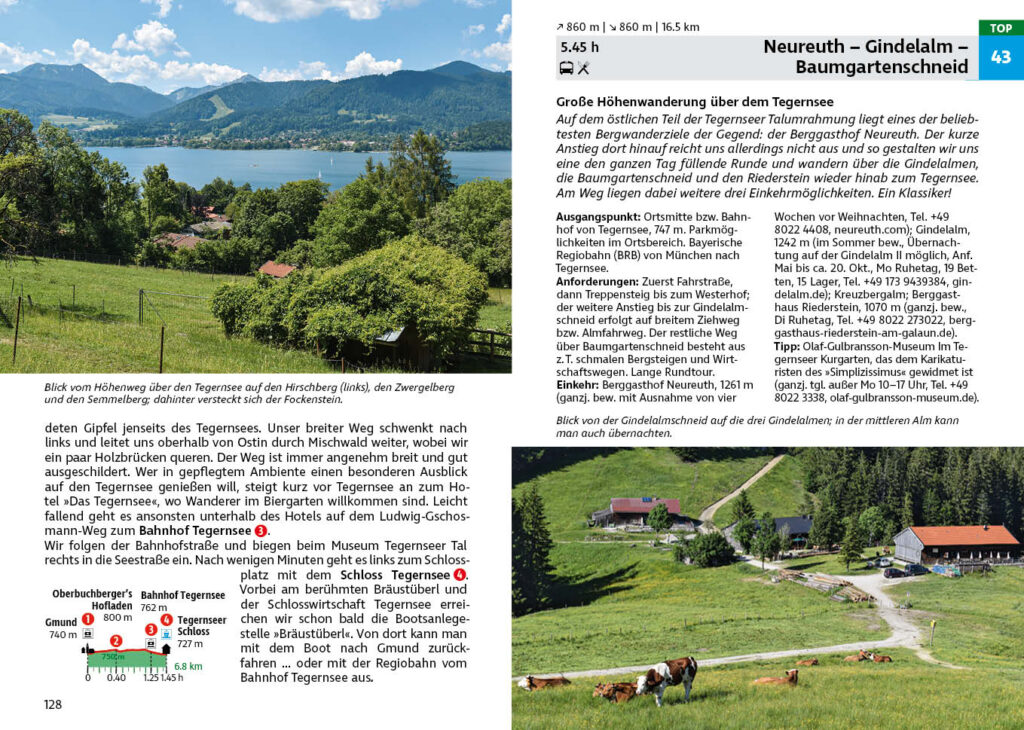 Tour "Neureuth - Gindelalm - Baumgartenschneid" aus dem Rother Wanderführer "Tegernseer Berge"