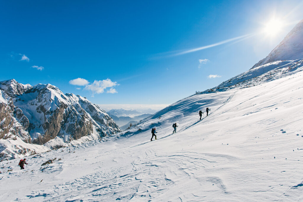 Perfekte Bedingungen oberhalb des Stahlhauses beim Aufstieg zum Schneibstein. © Markus Stadler